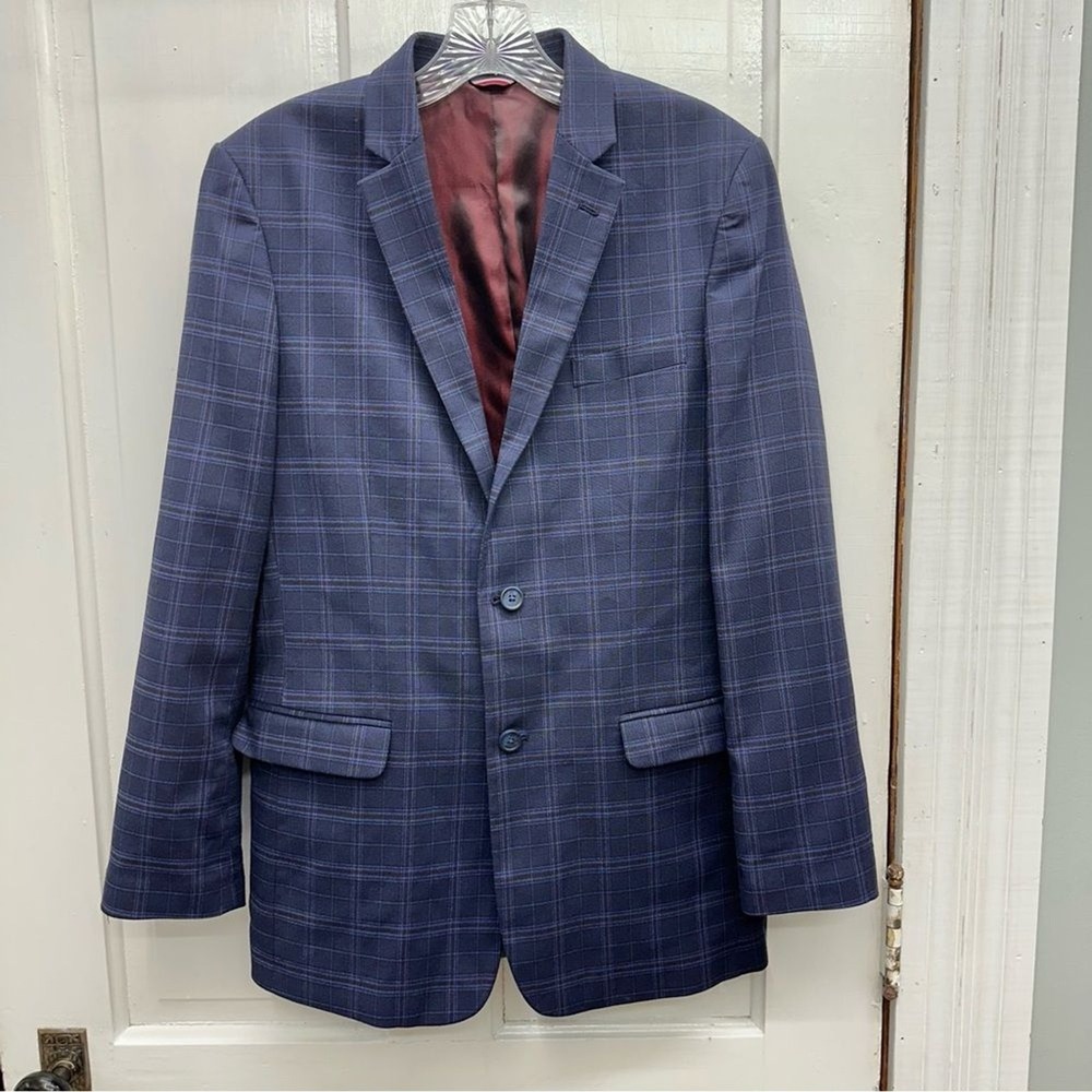 Tommy Hilfiger women's 20 button suit jacket sport coat navy red blazer